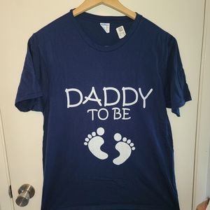 Men's new with tags Daddy to Be tee Large Navy blue and white.